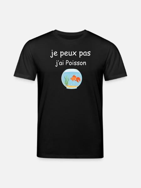 Ich kann keinen Fisch essen - Stanley/Stella Unisex Bio-T-Shirt CREATOR - Schwarz