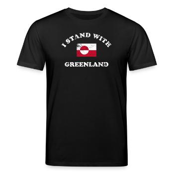 Ich stehe zu Grönland - Stanley/Stella Unisex Bio-T-Shirt CREATOR  - Schwarz - Vorne - Alina (178cm) & Michal (187cm)