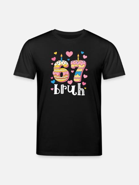 67 Birthday Donut Heart - Stanley/Stella CREATOR Unisex Organic T-Shirt - black