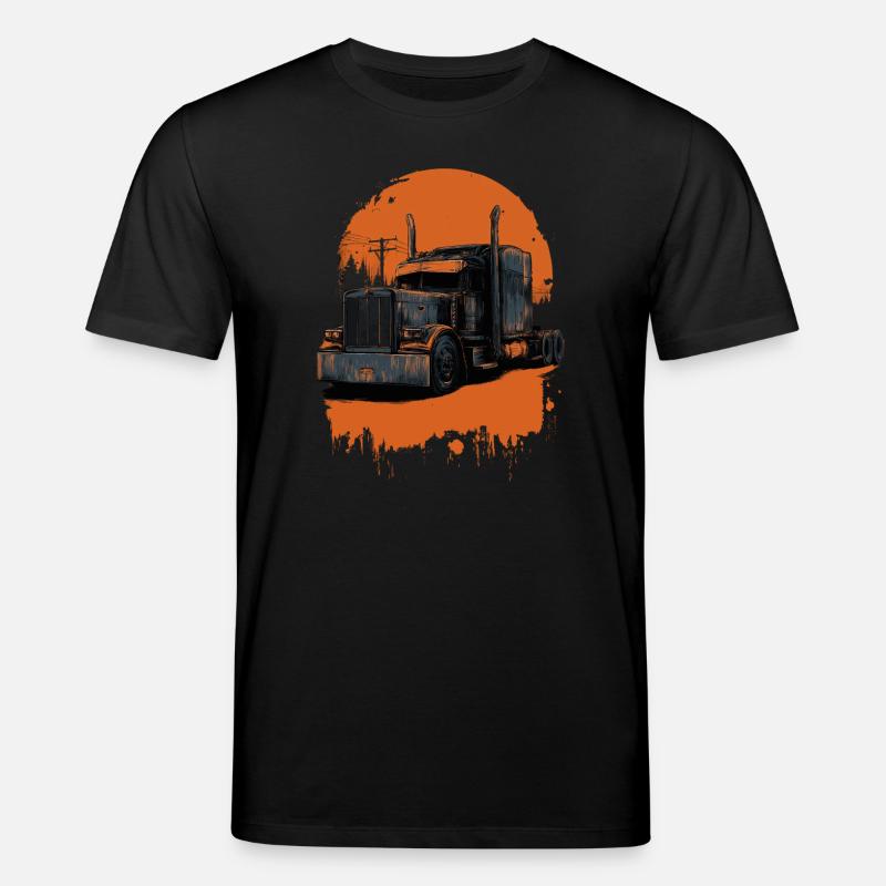 Camion en teinte orange - T-shirt bio CREATOR Stanley/Stella Unisexe - noir