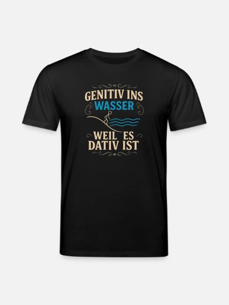 Genitiv ins Wasser – Sprachwitz - Stanley/Stella Unisex Bio-T-Shirt CREATOR - Schwarz
