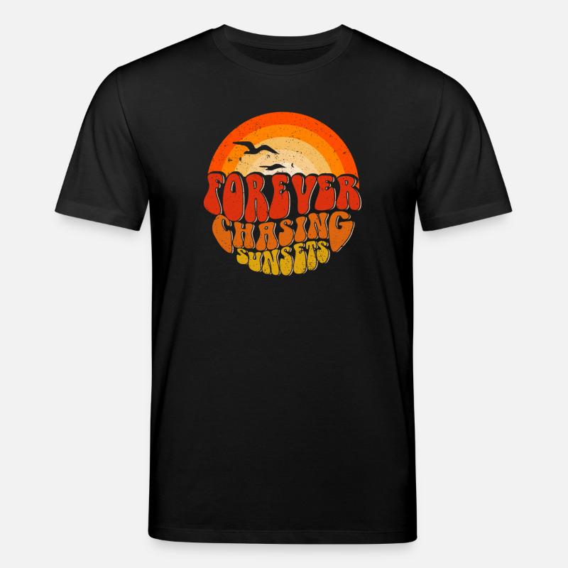 Forever Chasing Sunsets Retro Emblem - Stanley/Stella Unisex Bio-T-Shirt CREATOR  - Schwarz
