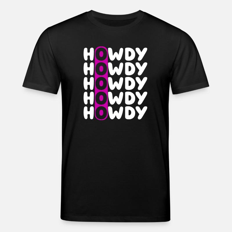 Howdy Repeat O Western Pattern - T-shirt bio CREATOR Stanley/Stella Unisexe - noir