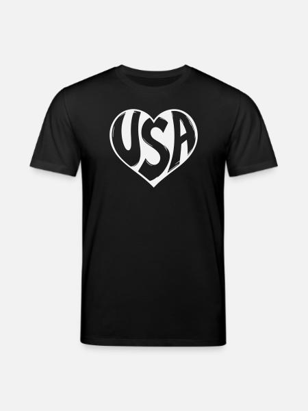 Heart USA Typo - Stanley/Stella CREATOR Unisex Organic T-Shirt - black
