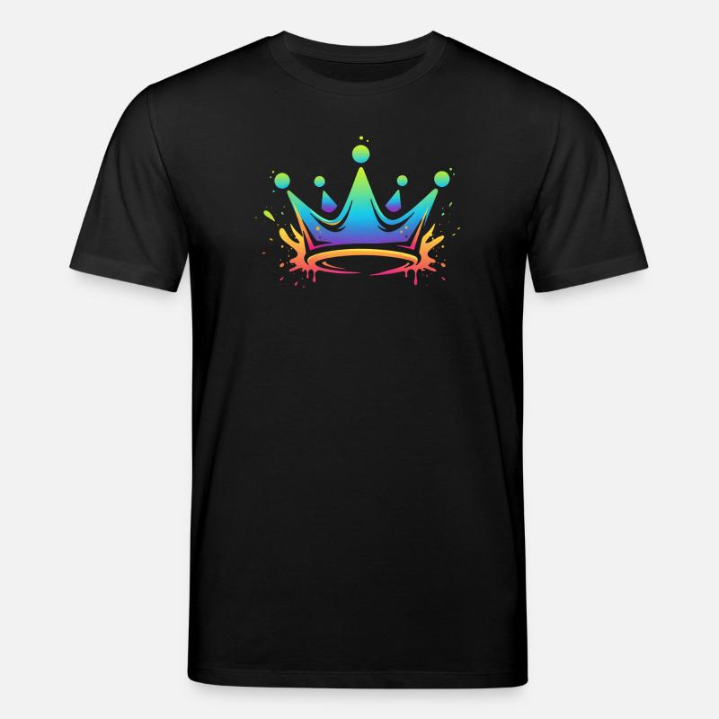 Éclaboussures de couronnes arc-en-ciel - T-shirt bio CREATOR Stanley/Stella Unisexe - noir