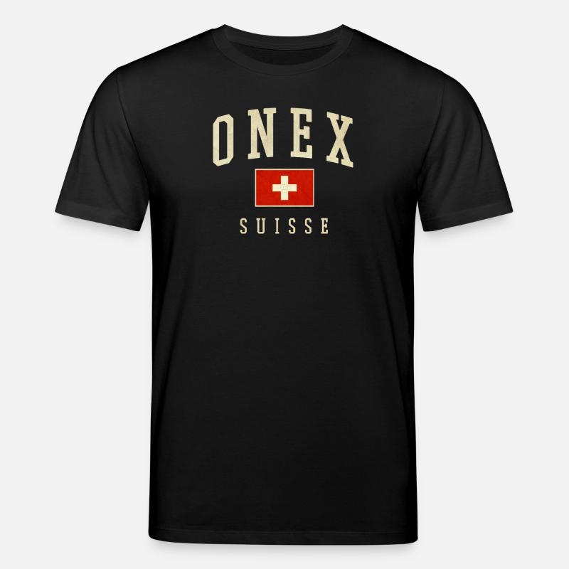 ONEX Suisse Design - Drapeau suisse - T-shirt bio CREATOR Stanley/Stella Unisexe - noir