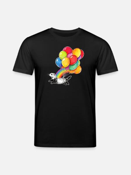 Frettchenballons und Regenbogen - Stanley/Stella Unisex Bio-T-Shirt CREATOR  - Schwarz
