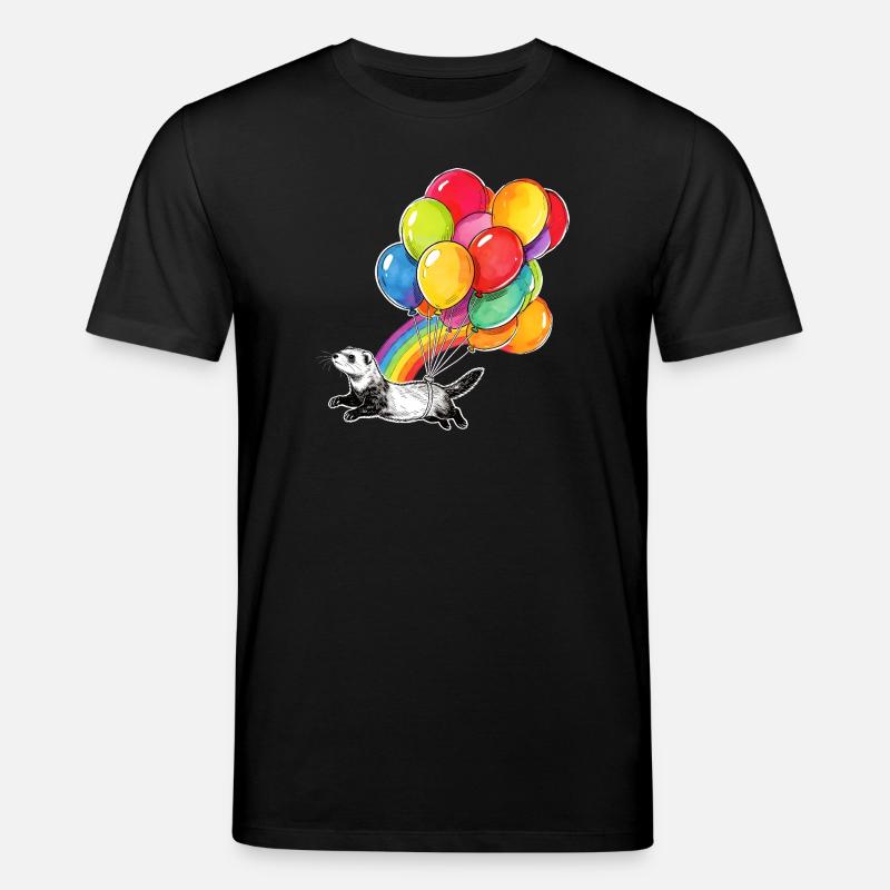 Frettchenballons und Regenbogen - Stanley/Stella Unisex Bio-T-Shirt CREATOR  - Schwarz