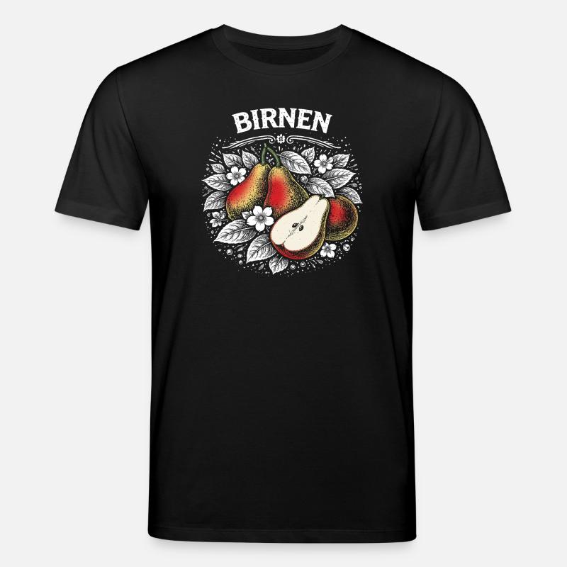Birnenzauber im Blütenkranz - Stanley/Stella Unisex Bio-T-Shirt CREATOR  - Schwarz