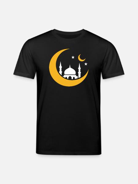 Islam Crescent Moon Mosque Silhouette - Stanley/Stella CREATOR Unisex Organic T-Shirt - black