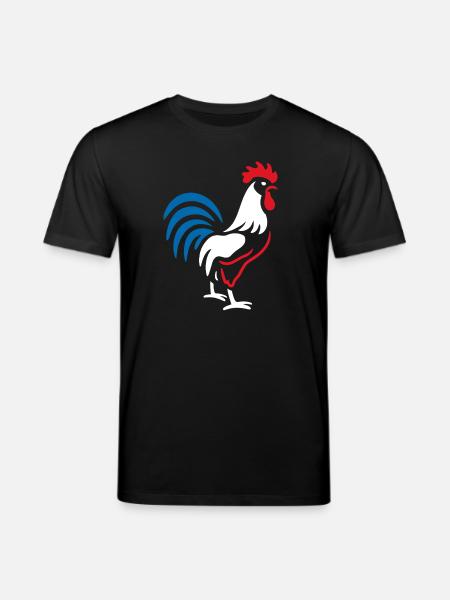Vibrant blue red rooster - Stanley/Stella CREATOR Unisex Organic T-Shirt - black