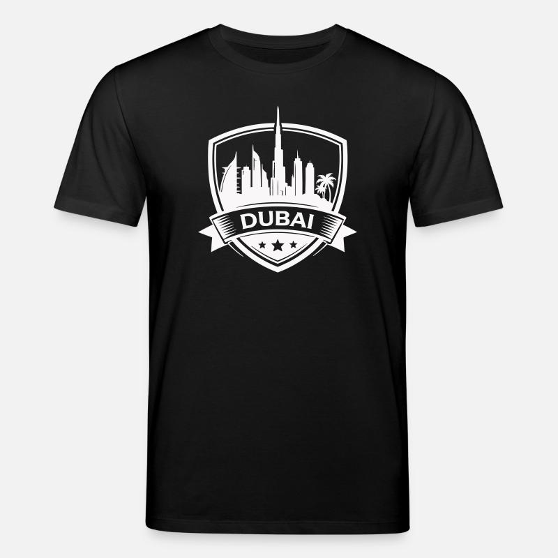 Dubai Skyline Abzeichen Schild - Stanley/Stella Unisex Bio-T-Shirt CREATOR  - Schwarz