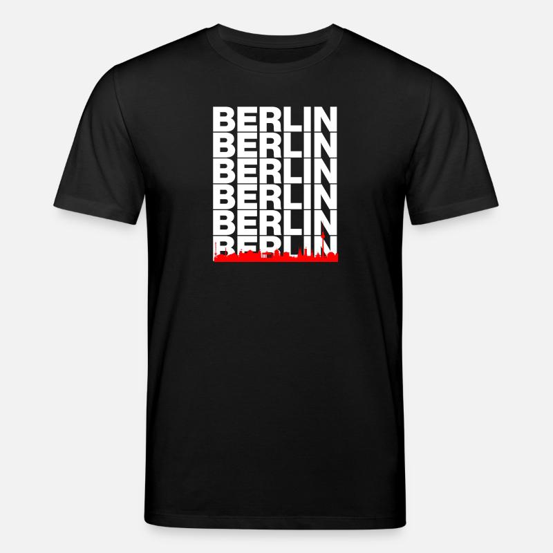SKYLINE DE BERLIN, AMBIANCE CAPITALE ! MUR - T-shirt bio CREATOR Stanley/Stella Unisexe - noir
