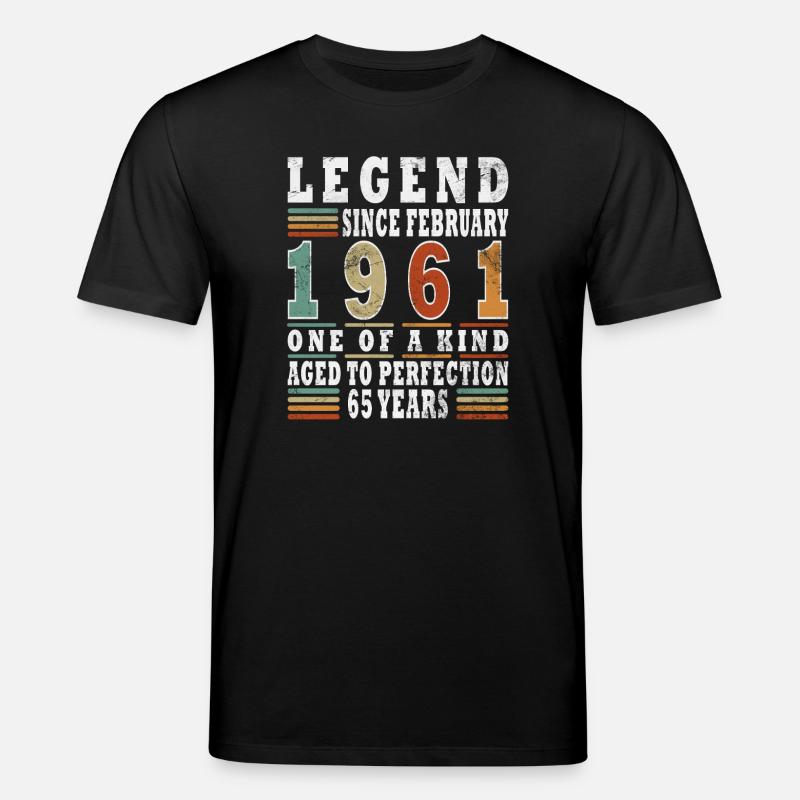 Février 1961 Jubilé 1961 Légendes Février - T-shirt bio CREATOR Stanley/Stella Unisexe - noir