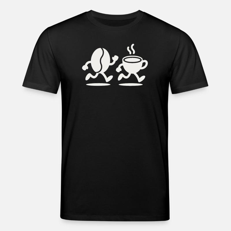 Caffeine Sprint: Bean & Cup Run - Stanley/Stella CREATOR Unisex Organic T-Shirt - black