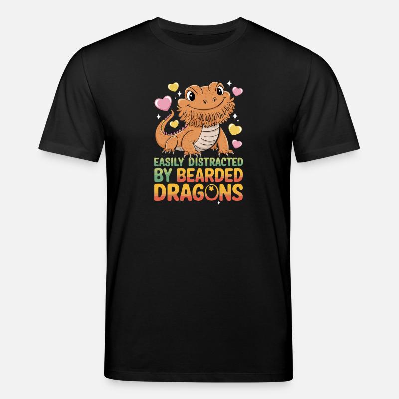  Easily Distracted By Bearded Dragons Lustiger - Stanley/Stella Unisex Bio-T-Shirt CREATOR  - Schwarz