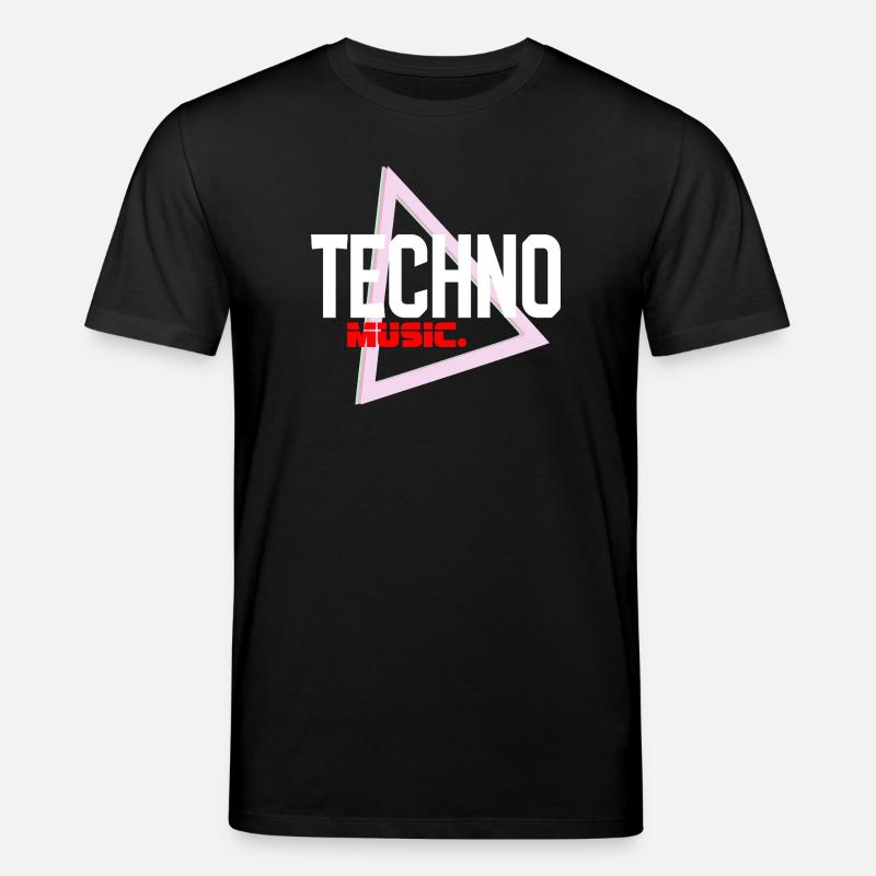 Techno Neon Triangle Pulse - Stanley/Stella CREATOR Unisex Organic T-Shirt - black