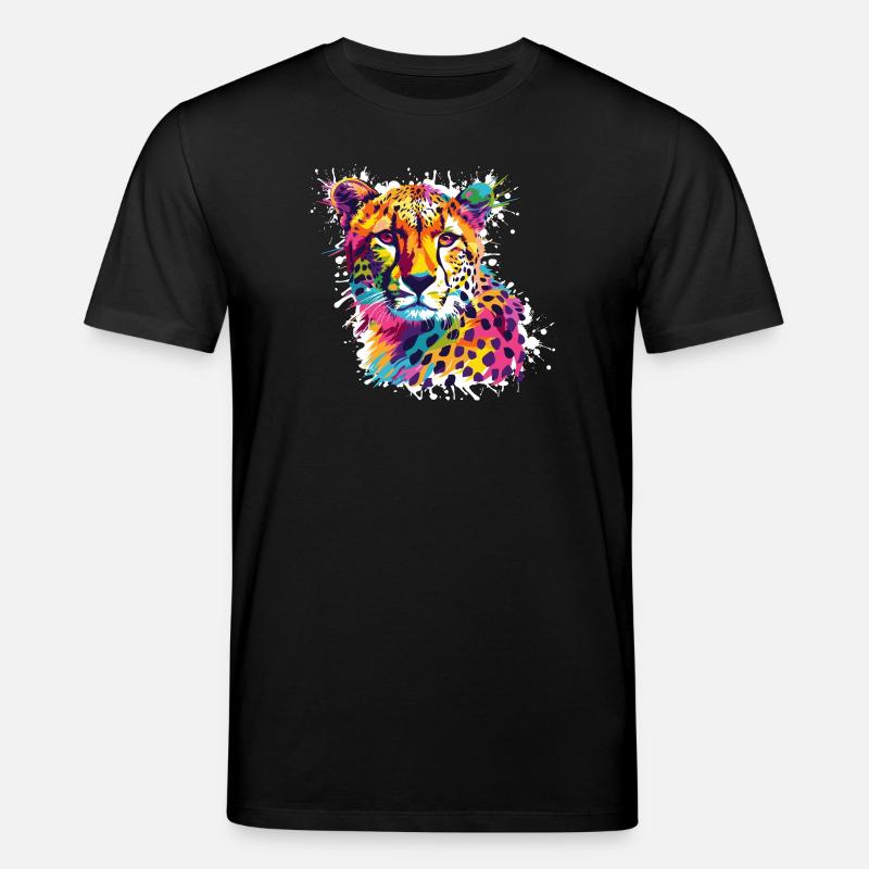 Graffiti léopard guépard - T-shirt bio CREATOR Stanley/Stella Unisexe - noir
