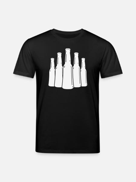 Beer Bottles Silhouette - Stanley/Stella CREATOR Unisex Organic T-Shirt - black
