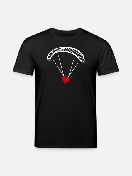 Paraglider - Paraglider with heart - Valentine's Day - Stanley/Stella CREATOR Unisex Organic T-Shirt - black
