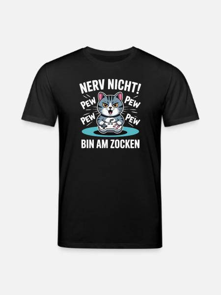 Courage Not I Gaming Cat Design - T-shirt bio CREATOR Stanley/Stella Unisexe - noir