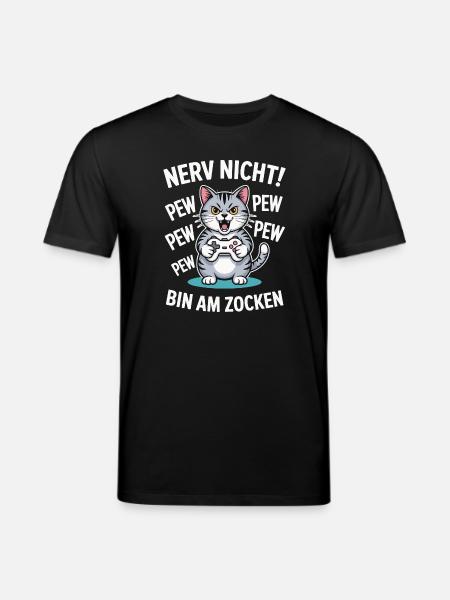 Courage Not I Gaming Cat Design - T-shirt bio CREATOR Stanley/Stella Unisexe - noir
