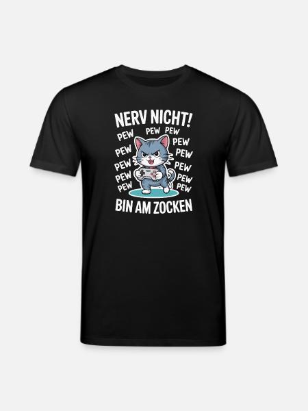 Courage Not I Gaming Cat Design - T-shirt bio CREATOR Stanley/Stella Unisexe - noir