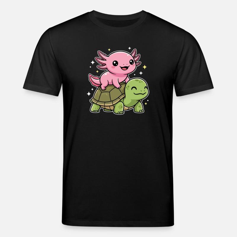 Axolotl et tortue - T-shirt bio CREATOR Stanley/Stella Unisexe - noir