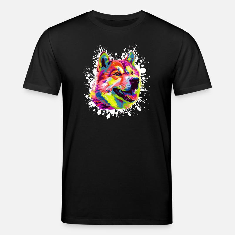Buntes Hundeporträt im PopArt Stil - Stanley/Stella Unisex Bio-T-Shirt CREATOR  - Schwarz
