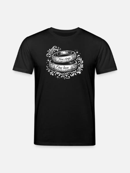Zwei Ringe Eine Liebe - Stanley/Stella Unisex Bio-T-Shirt CREATOR - Schwarz