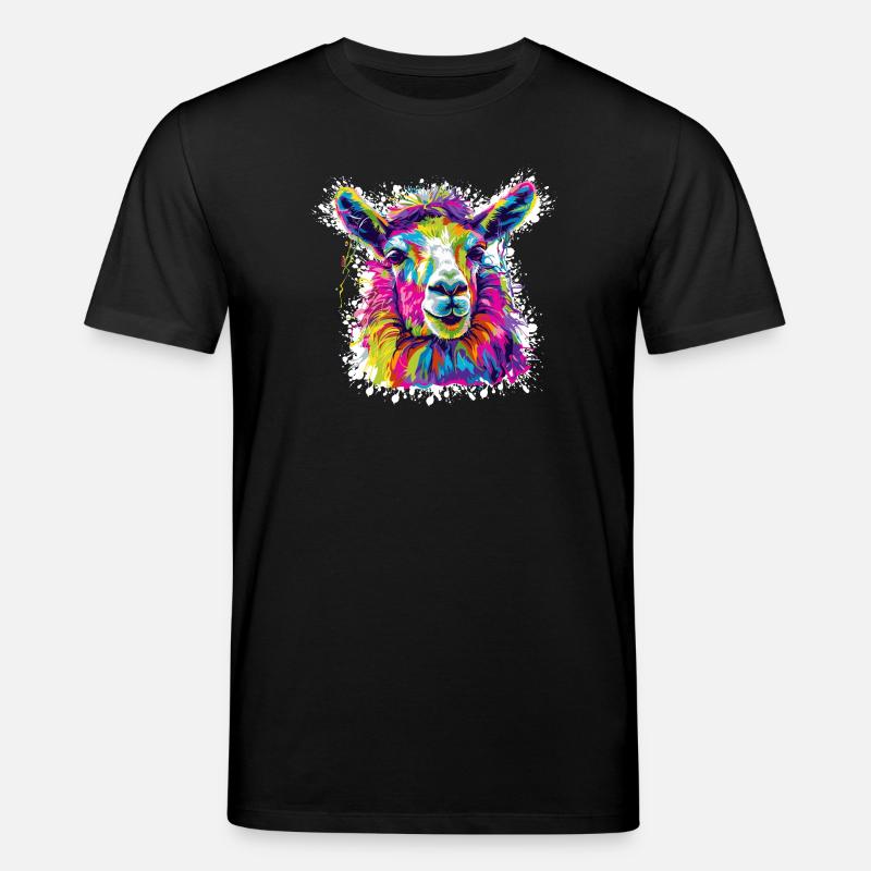 Pop Art Néon Lama - T-shirt bio CREATOR Stanley/Stella Unisexe - noir