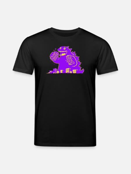 Monster frisst Stadt - Stanley/Stella Unisex Bio-T-Shirt CREATOR  - Schwarz