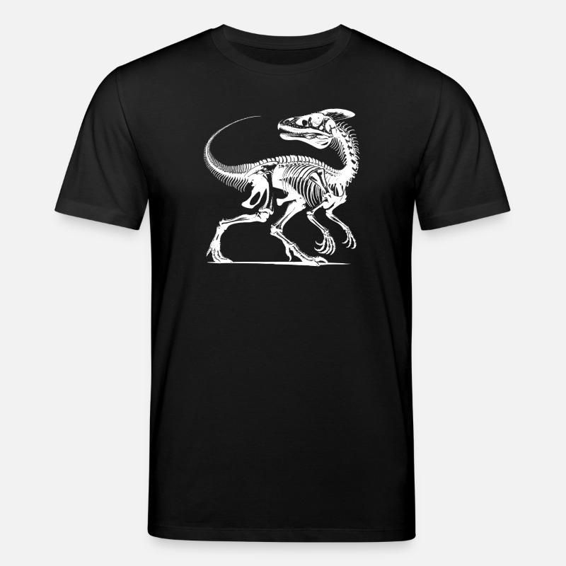 Dinosaur Raptor with Backbone Bones - Stanley/Stella CREATOR Unisex Organic T-Shirt - black