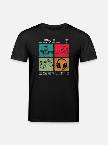 Birthday Gamer Level 7 Years Unlocked - Stanley/Stella CREATOR Unisex Organic T-Shirt - black