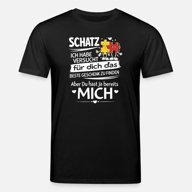 Schatz Geschenk Spruch Puzzleherz - Stanley/Stella Unisex Bio-T-Shirt CREATOR  - Schwarz
