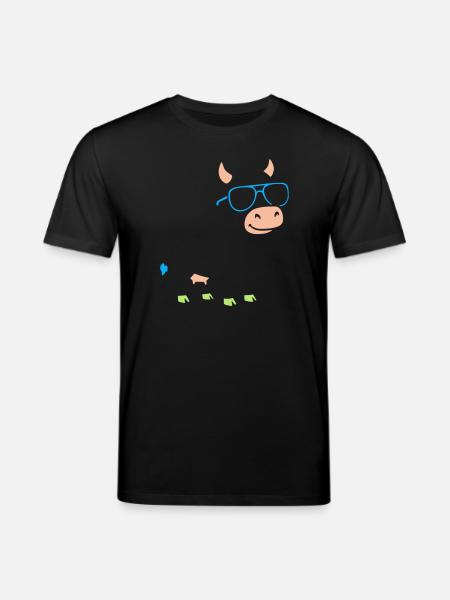 Cool Cow Sunglasses Abstract Vector - Stanley/Stella CREATOR Unisex Organic T-Shirt - black
