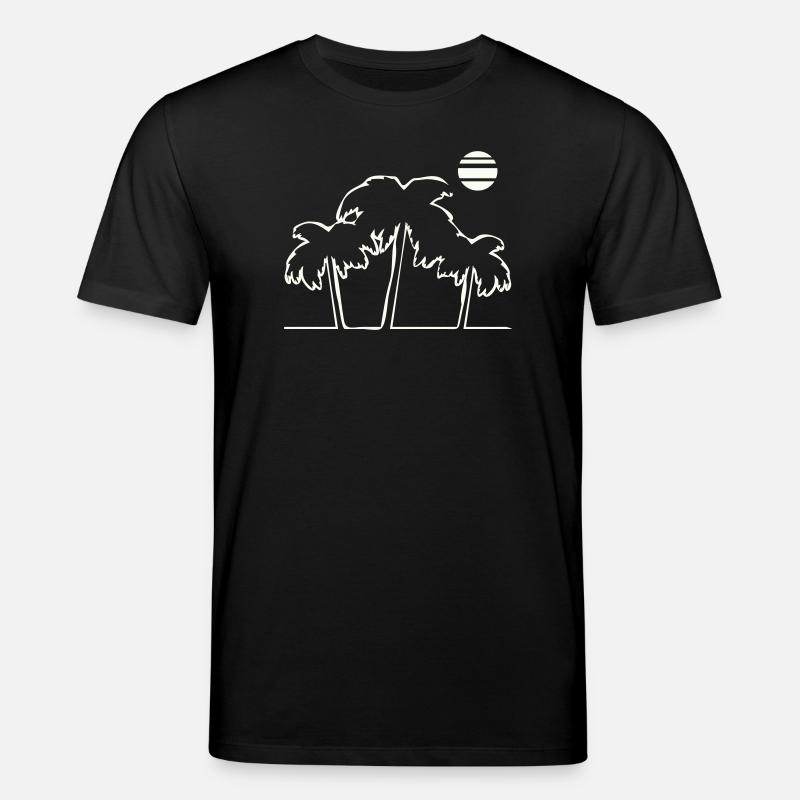 Tropical palm trees in sunset - Stanley/Stella CREATOR Unisex Organic T-Shirt - black