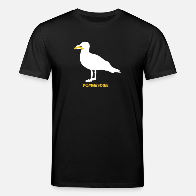 Frites Mouette Voleuse - Blanc - T-shirt bio CREATOR Stanley/Stella Unisexe - noir