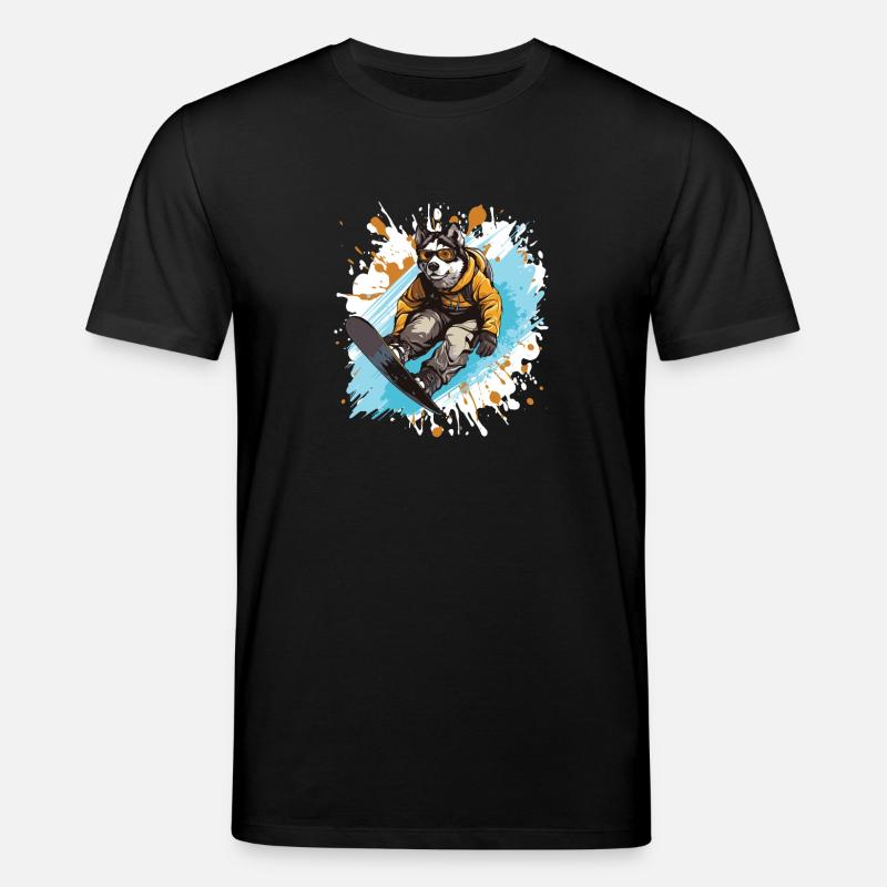 Husky Hund Snowboard - Stanley/Stella Unisex Bio-T-Shirt CREATOR  - Schwarz