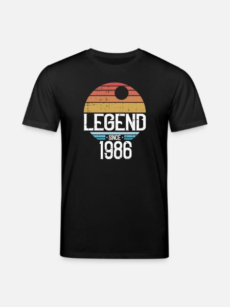 Legend 1986 Retro Sun Logo - Stanley/Stella CREATOR Unisex Organic T-Shirt - black