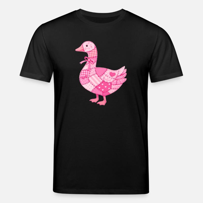 Patchwork Duck Pink - Stanley/Stella CREATOR Unisex Organic T-Shirt - black
