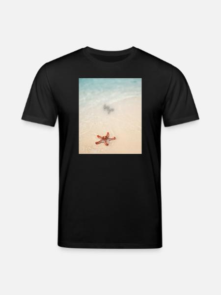 Liebe am Strand und Seesterne - Stanley/Stella Unisex Bio-T-Shirt CREATOR  - Schwarz