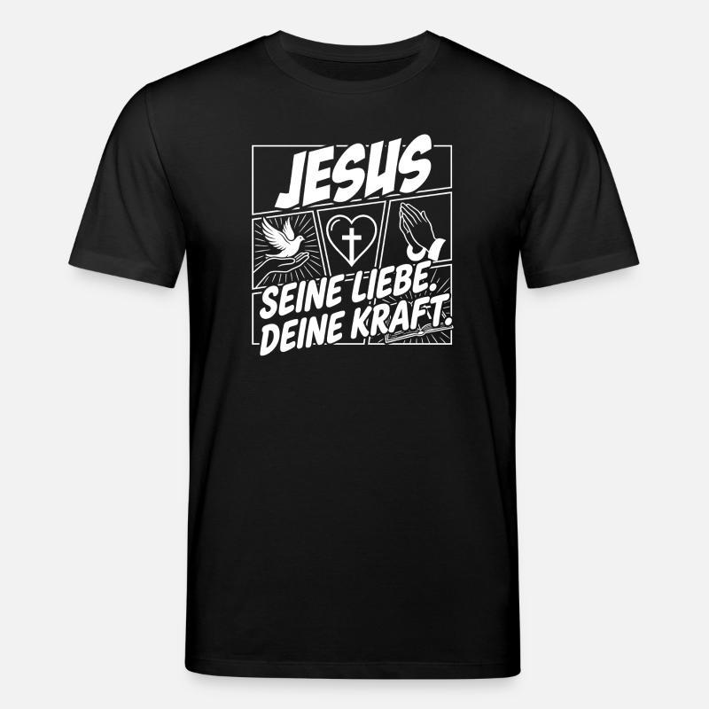 Jesus Liebe Kraft Motiv - Stanley/Stella Unisex Bio-T-Shirt CREATOR  - Schwarz
