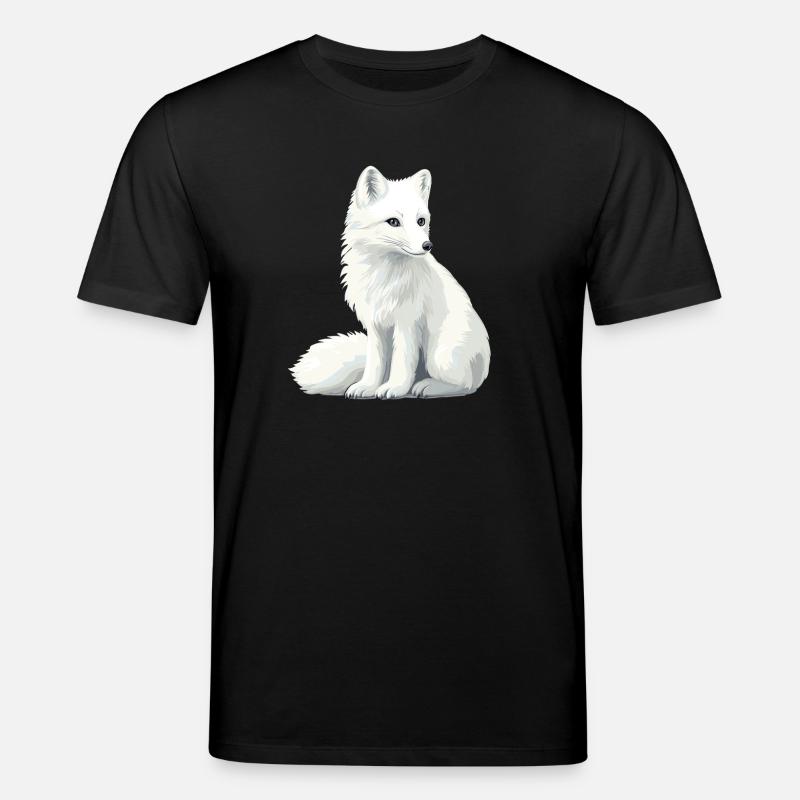 Illustration du renard blanc - T-shirt bio CREATOR Stanley/Stella Unisexe - noir