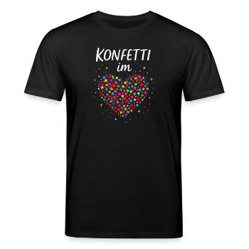 Karneval Konfetti Im Herzen Fastnacht Fasching  - Stanley/Stella Unisex Bio-T-Shirt CREATOR  - Schwarz - Vorne - Alina (178cm) & Michal (187cm)