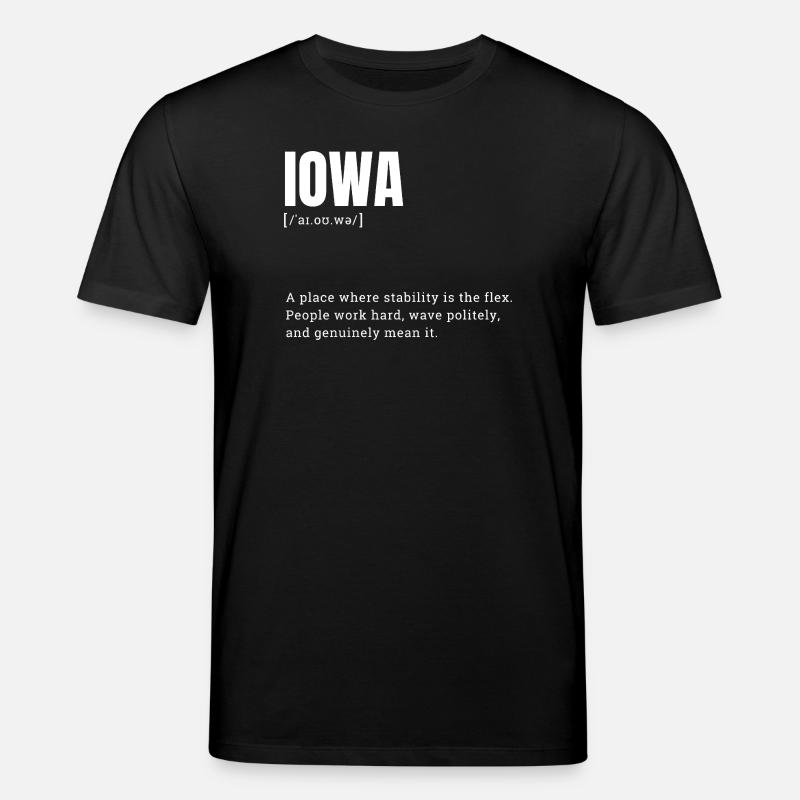 Déclaration typographique Iowa Bold - T-shirt bio CREATOR Stanley/Stella Unisexe - noir
