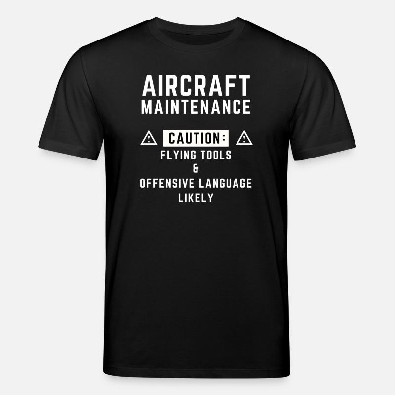 Vorsicht bei der Flugzeugwartung - Stanley/Stella Unisex Bio-T-Shirt CREATOR  - Schwarz