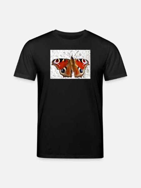 Peacock Eye Butterfly Pattern - Stanley/Stella CREATOR Unisex Organic T-Shirt - black