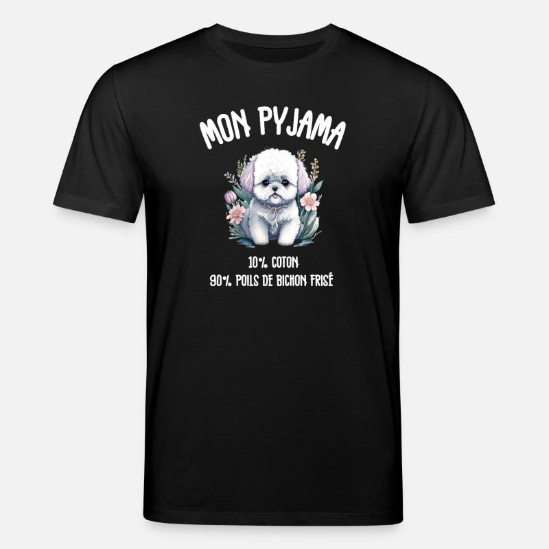 Pyjama Drôle Chien Bichon - T-shirt bio CREATOR Stanley/Stella Unisexe - noir