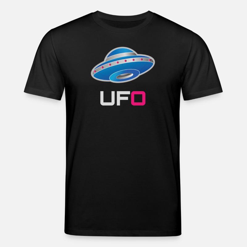 Futuristisches Neon-UFO - Stanley/Stella Unisex Bio-T-Shirt CREATOR  - Schwarz